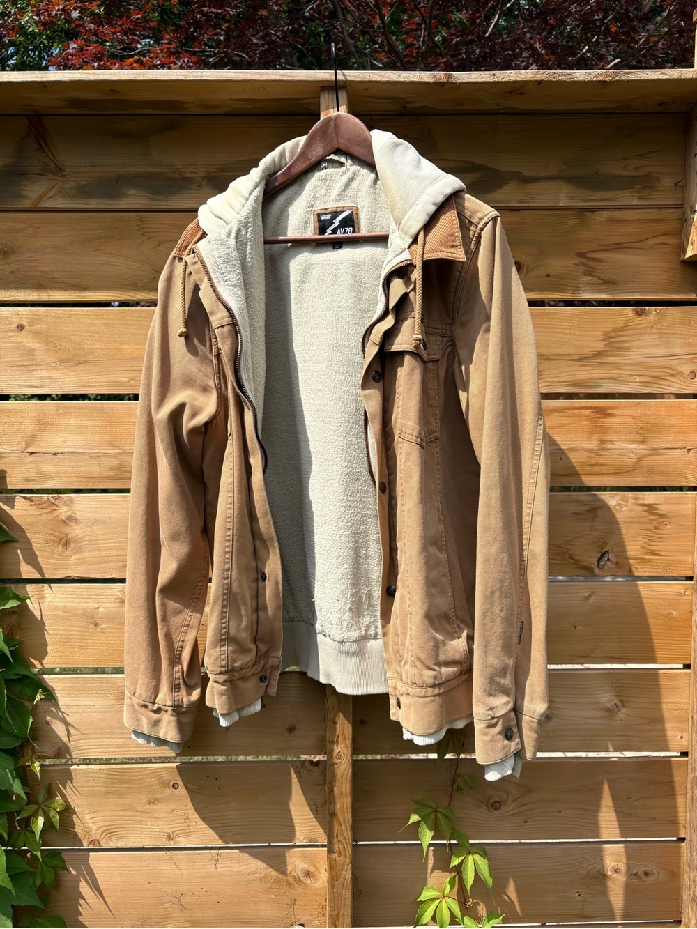 Vans Tan Sherpa-Lined Hooded Field Jacket